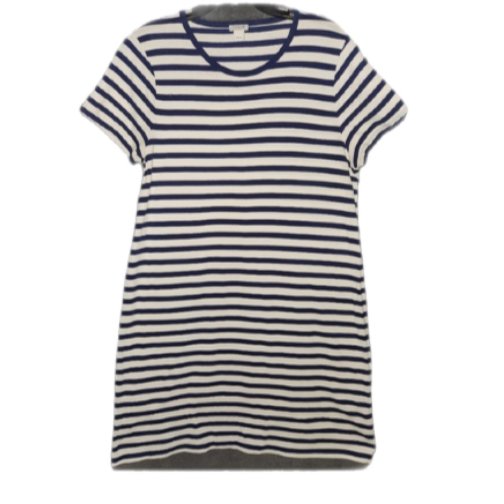 J. Crew Navy and White Striped Short Sleeve Mini Dress Size Large